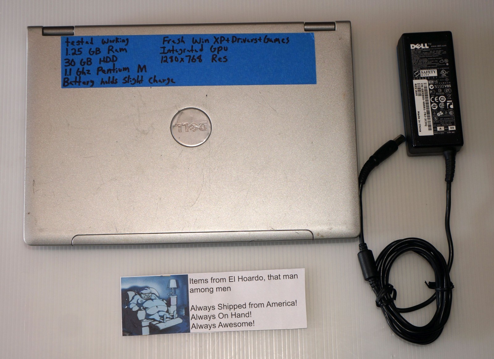 Dell Latitude X1 1.1Ghz Pentium M 1.25GB Ram 30GB HDD Windows XP Pro 32 Bit