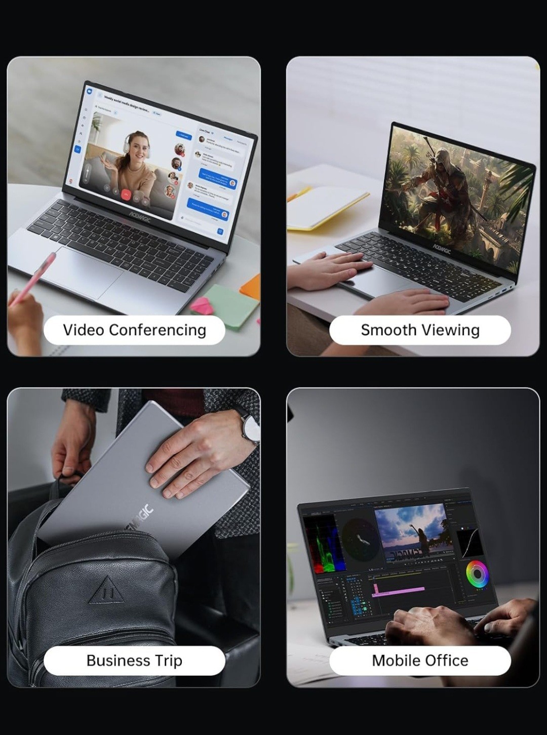 ACEMAGIC Laptop Computer Intel N97 Windows Laptop 15.6-in 16GB DDR4 512GB SSD…