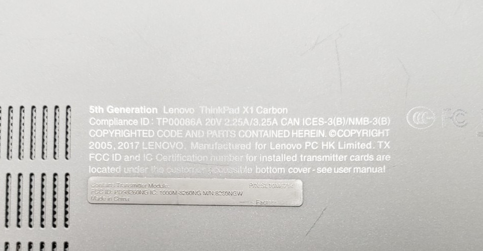 Lenovo ThinkPad X1 Carbon Gen 5 i7-6500U 8GB RAM 128GB SSD 14″ Win 11 Pro Laptop