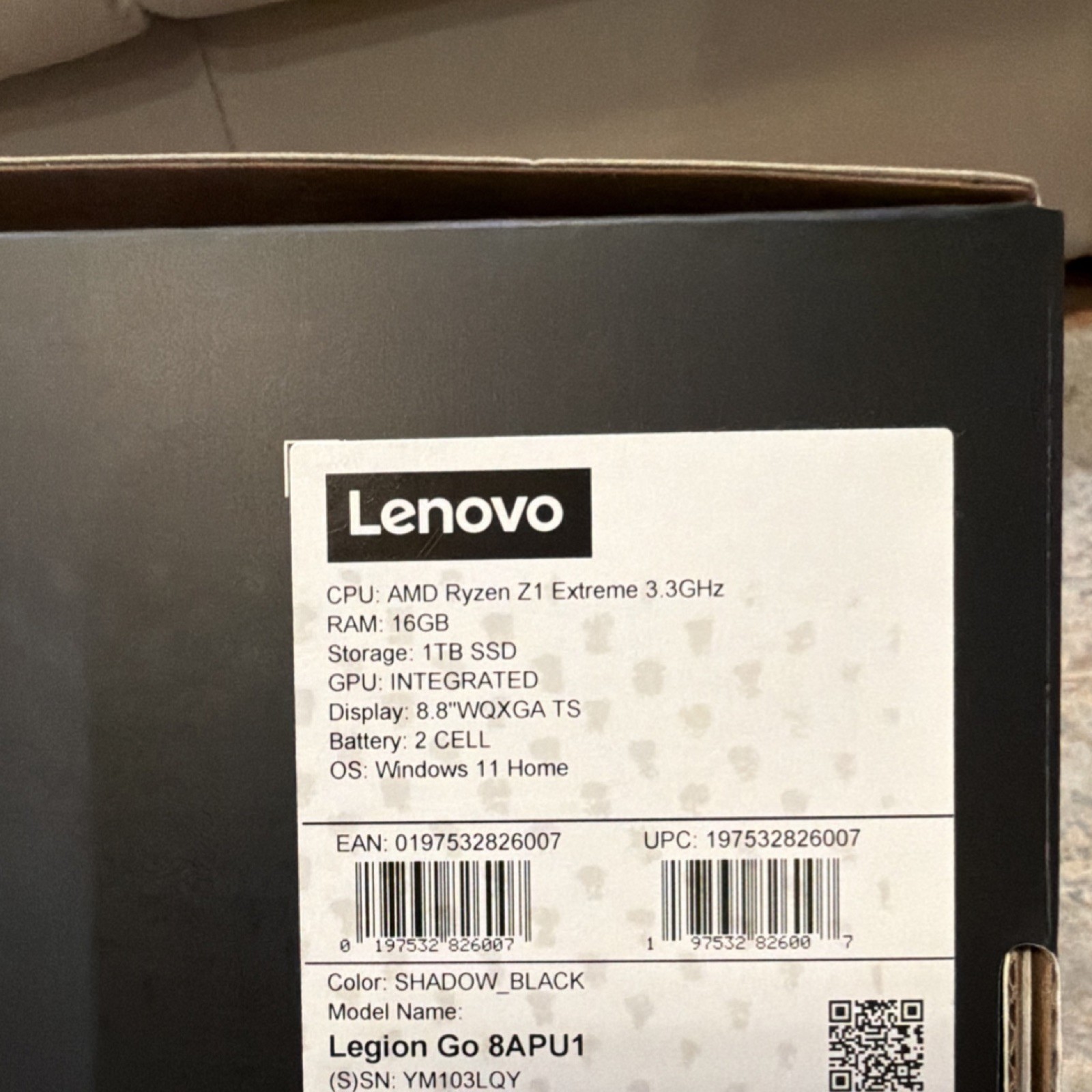 Lenovo Legion Go 8APU1 Shadow Black Ryzen Z1 Extreme 16GB 1TB SSD 8.8″ WQXGA
