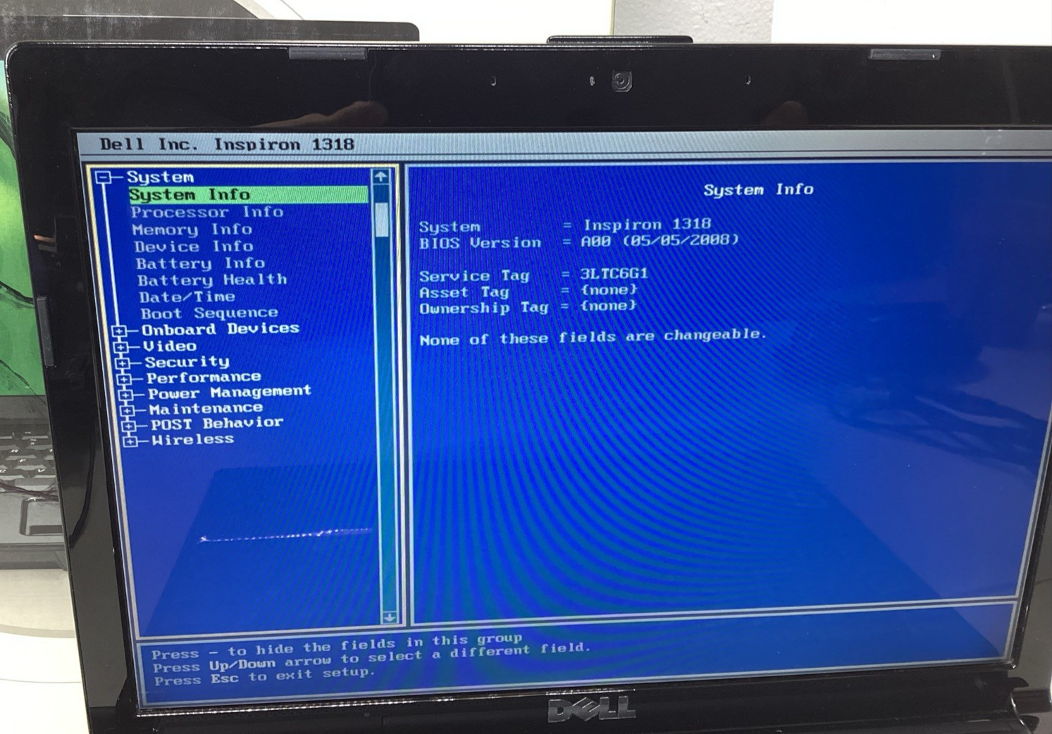 Dell Inspiron 1318-124B 13.3″ Laptop Intel Core 2 Duo 2.00GHz 3GB BATT DEAD