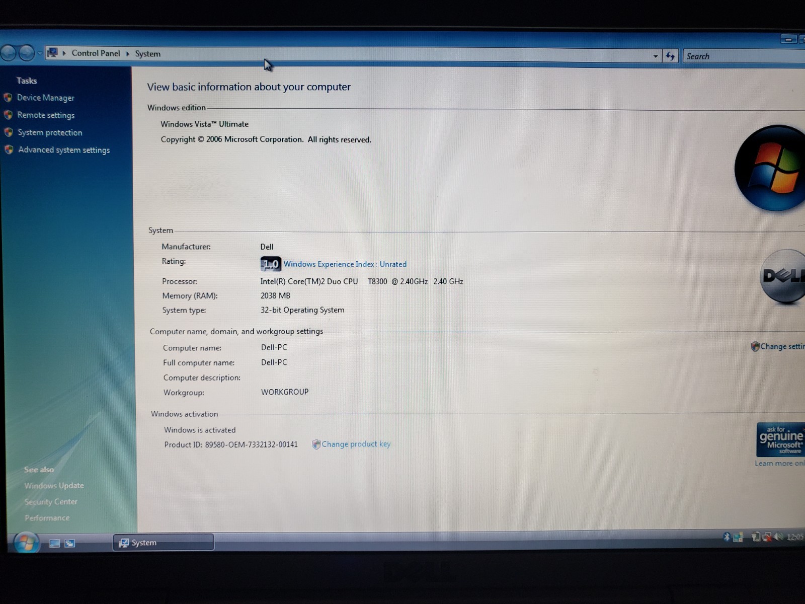 Dell Inspiron 1525 Retro 15.4″ Gaming Laptop Core2 DUO 2.4GHz 2GB Vista *Clean
