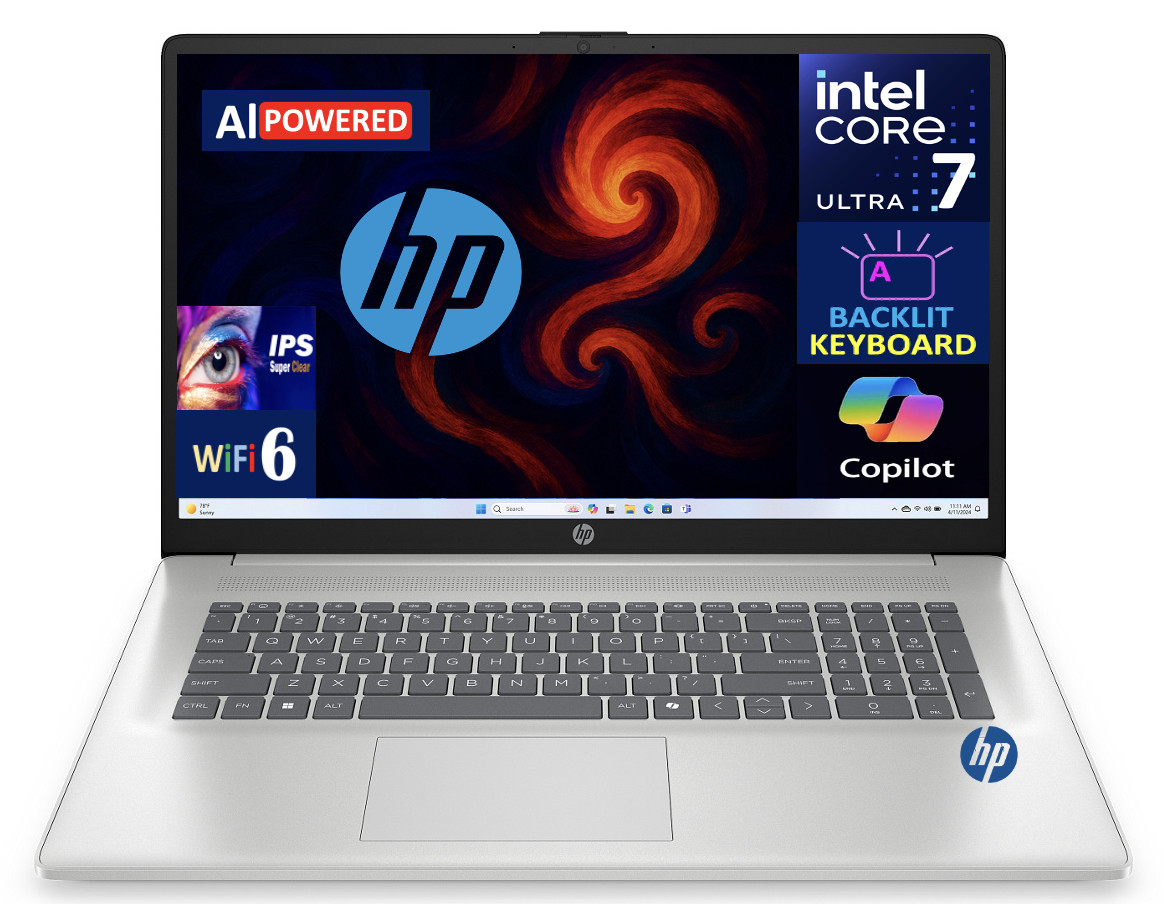 HP 17 17.3″ 1920×1080 Intel Core Ultra 7-255U 32GB RAM 1TB SSD Windows 11 Pro