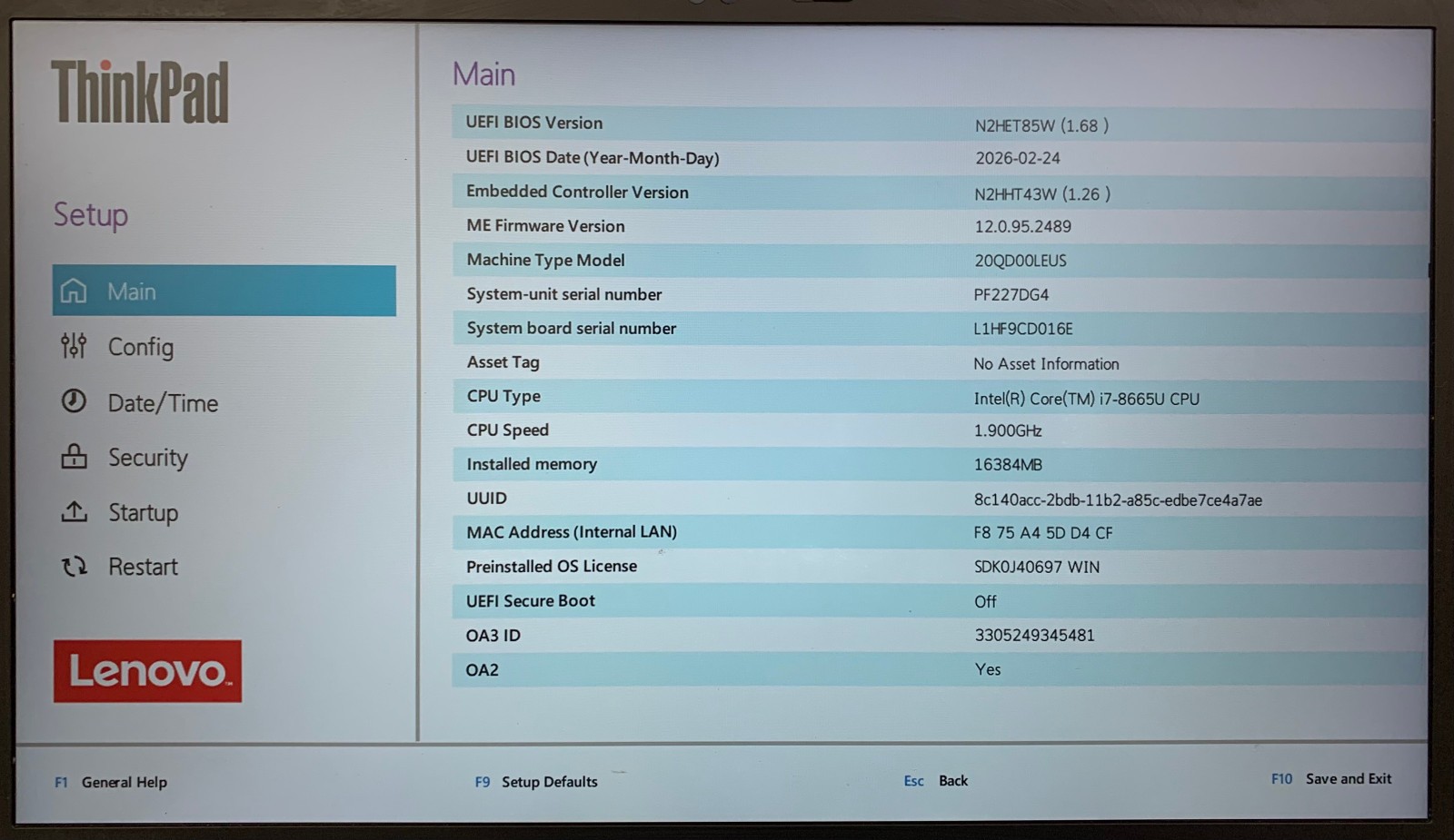 Lenovo ThinkPad X1 Carbon 7th Gen 2K 14″ Laptop i7-8665U 16GB 256GB NVMe, As Is