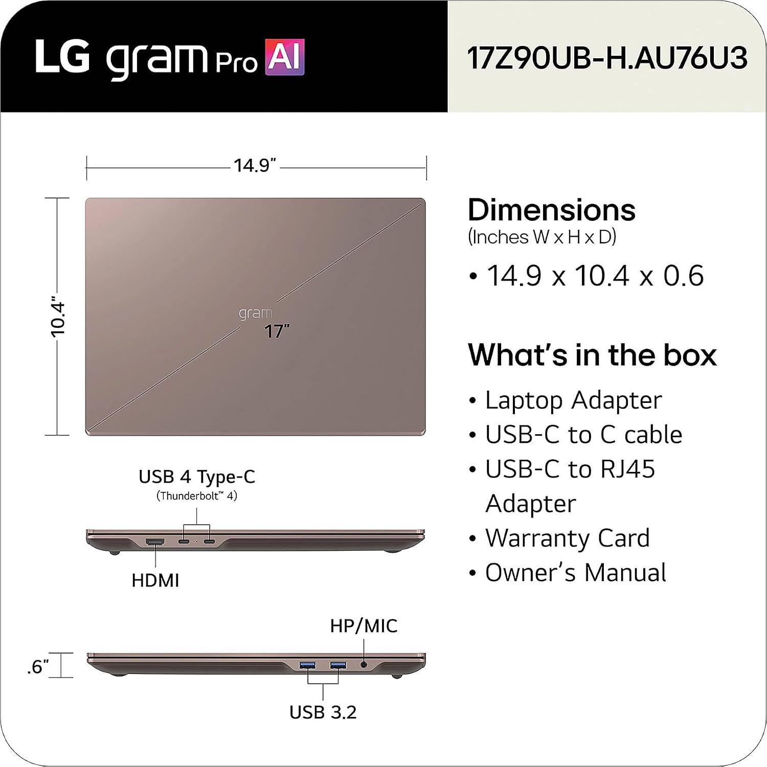 LG Gram Max 17 Touchscreen Laptop, Intel Ultra 7 355, 32GB DDR5, 1TB SSD | 2.5K