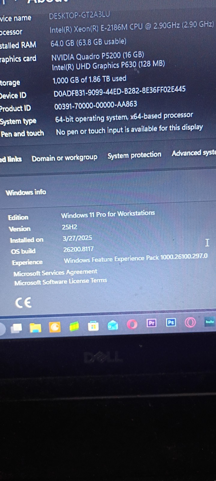 Dell Precision 7730 17″ – Xeon E-2186M – 64GB 2tb Ssd P5200 16gb Os 11 Pro
