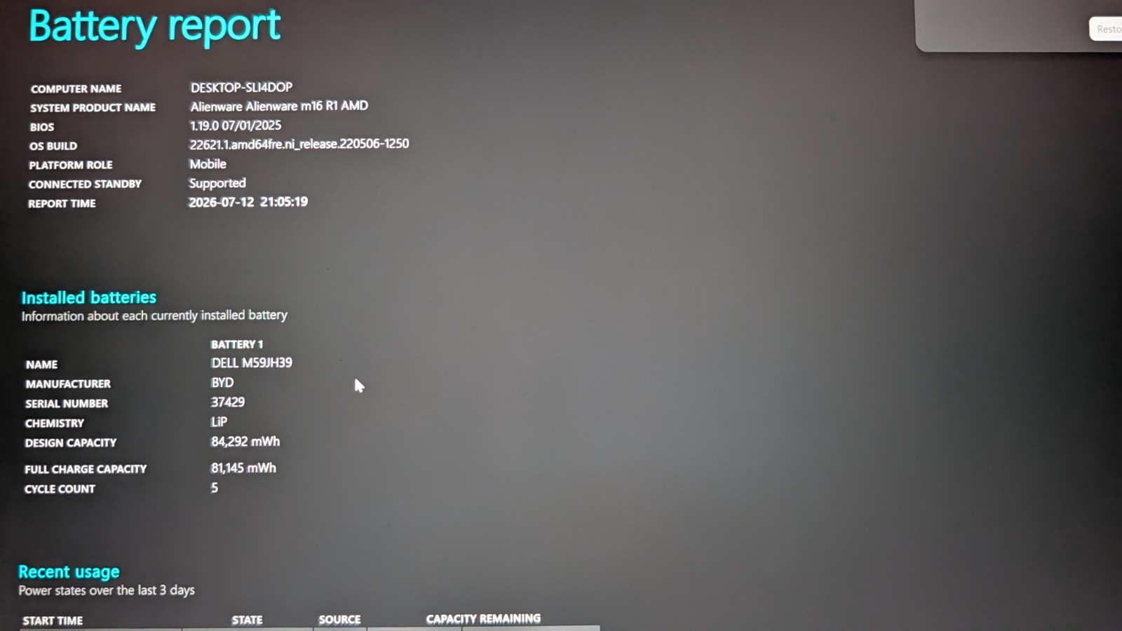 Alienware m16 R1 RTX 4090 7945HX 32GB 2TB 240Hz Cherry MX BIOS LOCKED Open Box