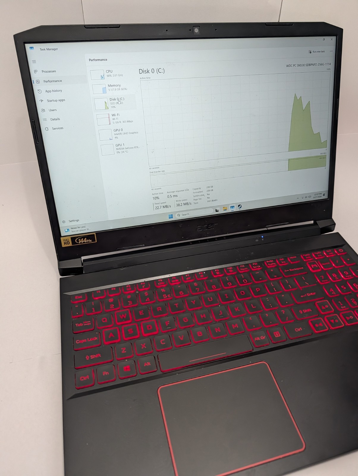 Acer Nitro 5 | Intel i5-10300H, RTX 3050, 256GB SSD, 8GB RAM | Good Condition
