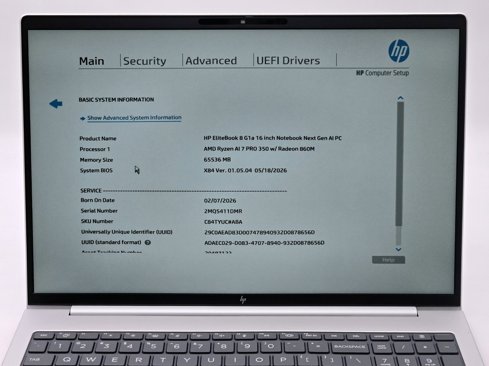 HP EliteBook 8 G1a 16in FHD+ Touch Ryzen AI 7 PRO 350 64GB 2TB SSD Win 11 Pro
