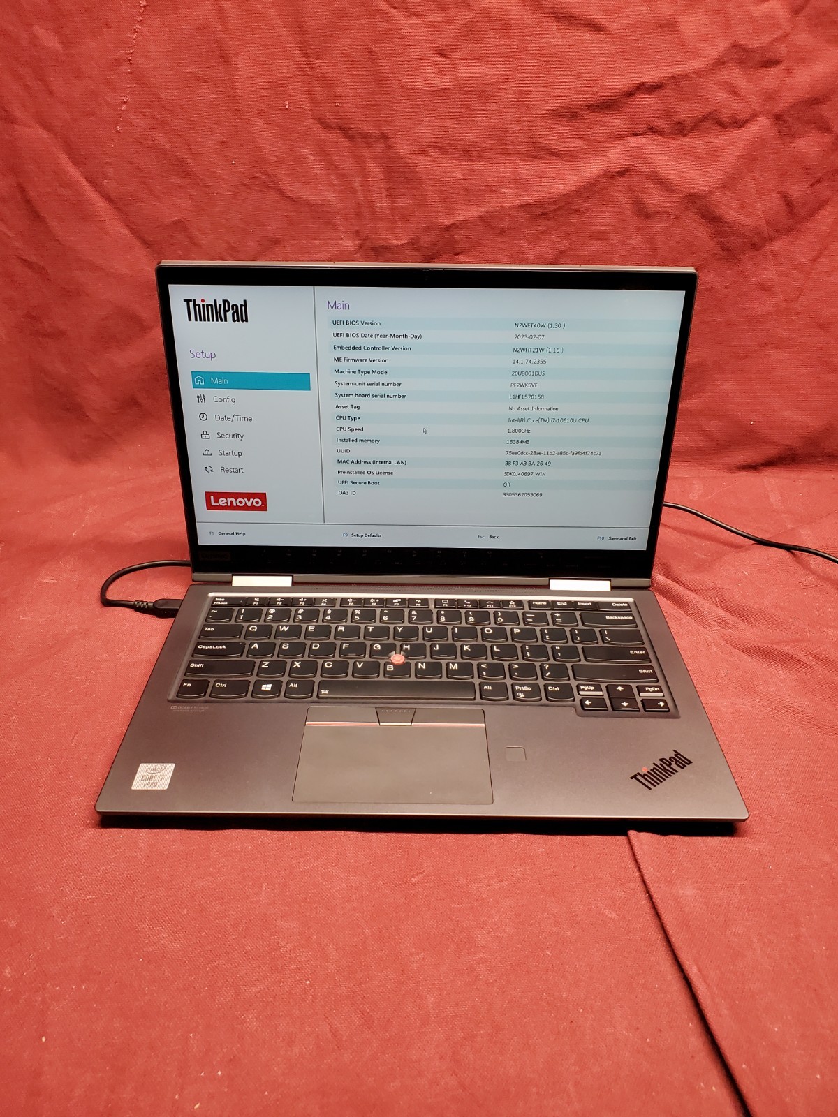 Lenovo ThinkPad X1 Yoga Gen 5 i7 10610U 1.80GHz/16GB/256GB SSD 2560×1440 #2979