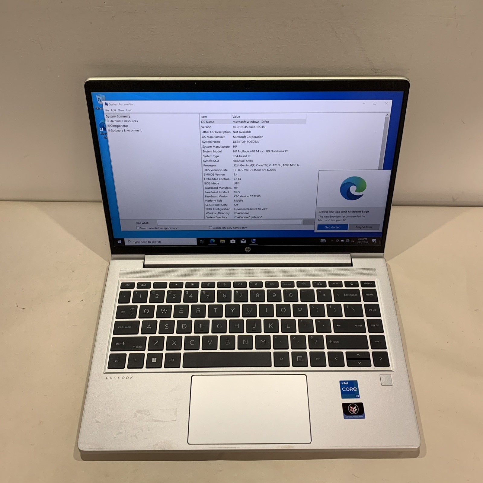 Hp Probook 440 G9 i3-1215U 8GB RAM 256GBBSSD Win10 Pro | READ DESCRIPTION