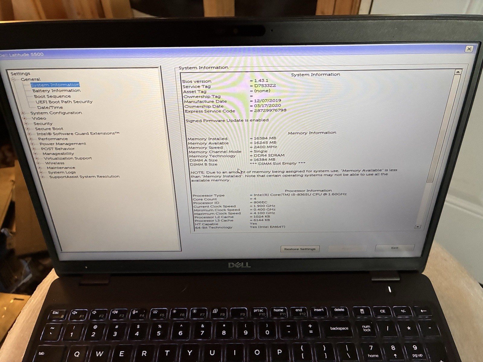 Dell Latitude 5500 i5-8250U 1.60 GHz 16GB RAM 256GB SSD Windows 11