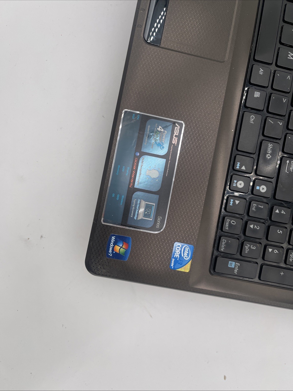 ASUS K52F 15.6″ Intel Core i3 M370 2.40ghz 4GB Working HDD – No adapter