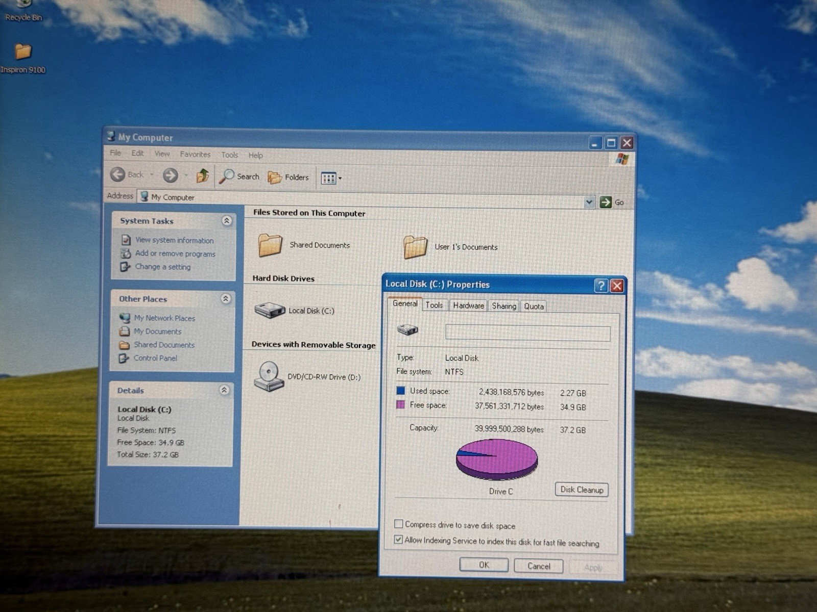 Dell Inspiron 9100 Pentium 4HT 2.8GHz 512MB RAM 40GB 15.4″ ATi Radeon 9700 XP