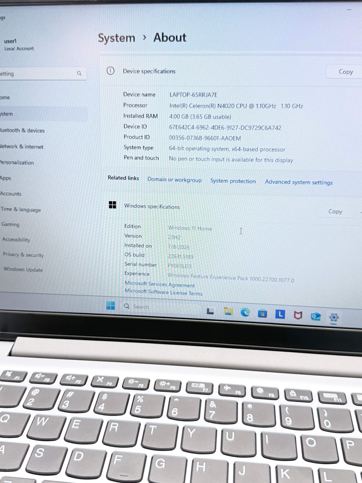 Lenovo IdeaPad 1 14IGL7 14″ Laptop Celeron N4020 4GB RAM 128GB Silver