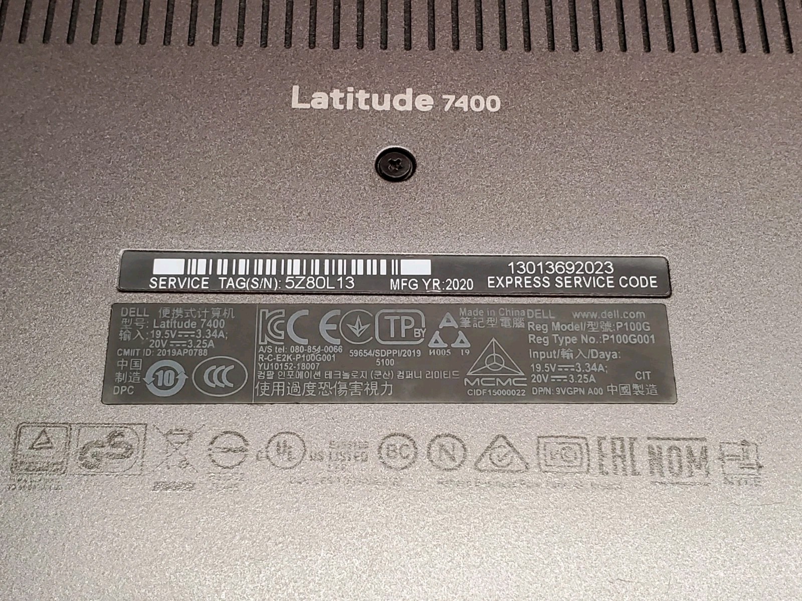Dell Latitude 7400 i5 8365U 1.60GHz/ 16GB/ 256 GB SSD 1920x 1080 #2937