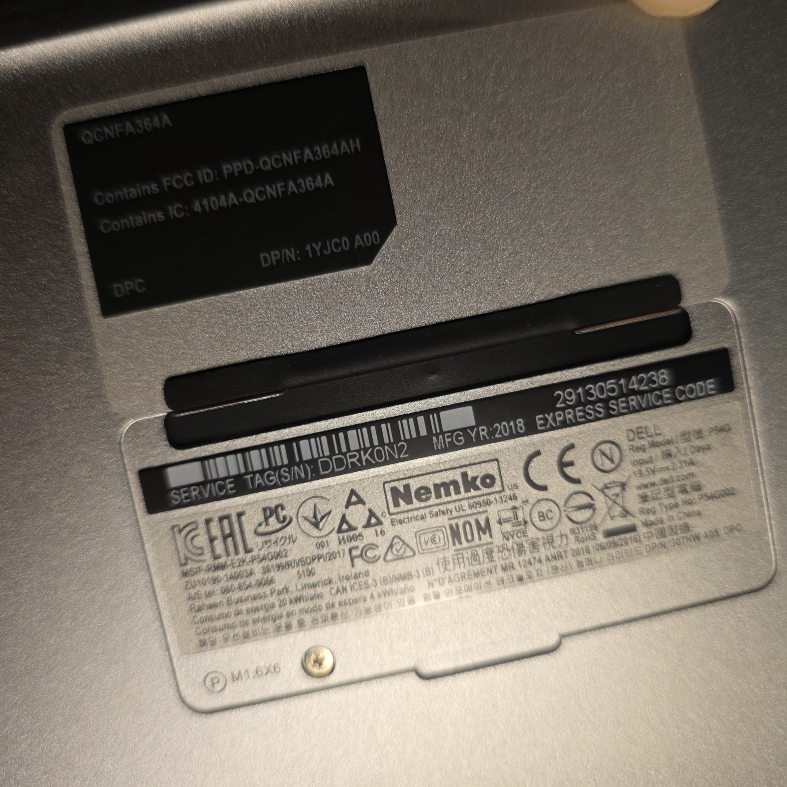 Dell XPS 13 9360 2018 Silver FHD i7-8550U 1.80GHz 8GB RAM 256GB SSD