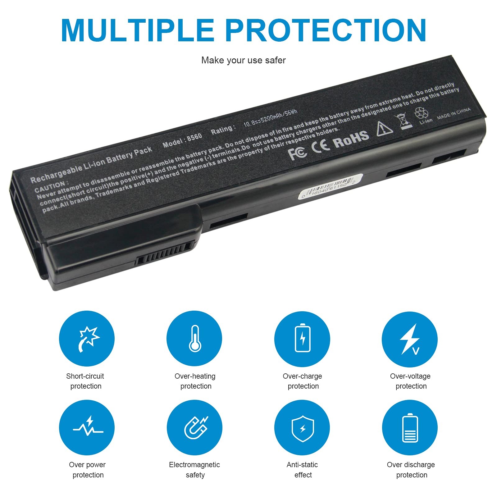 Futurebatt Laptop Battery for HP EliteBook 8460P 8460W 8470P 8560P 8570P; HP Pro