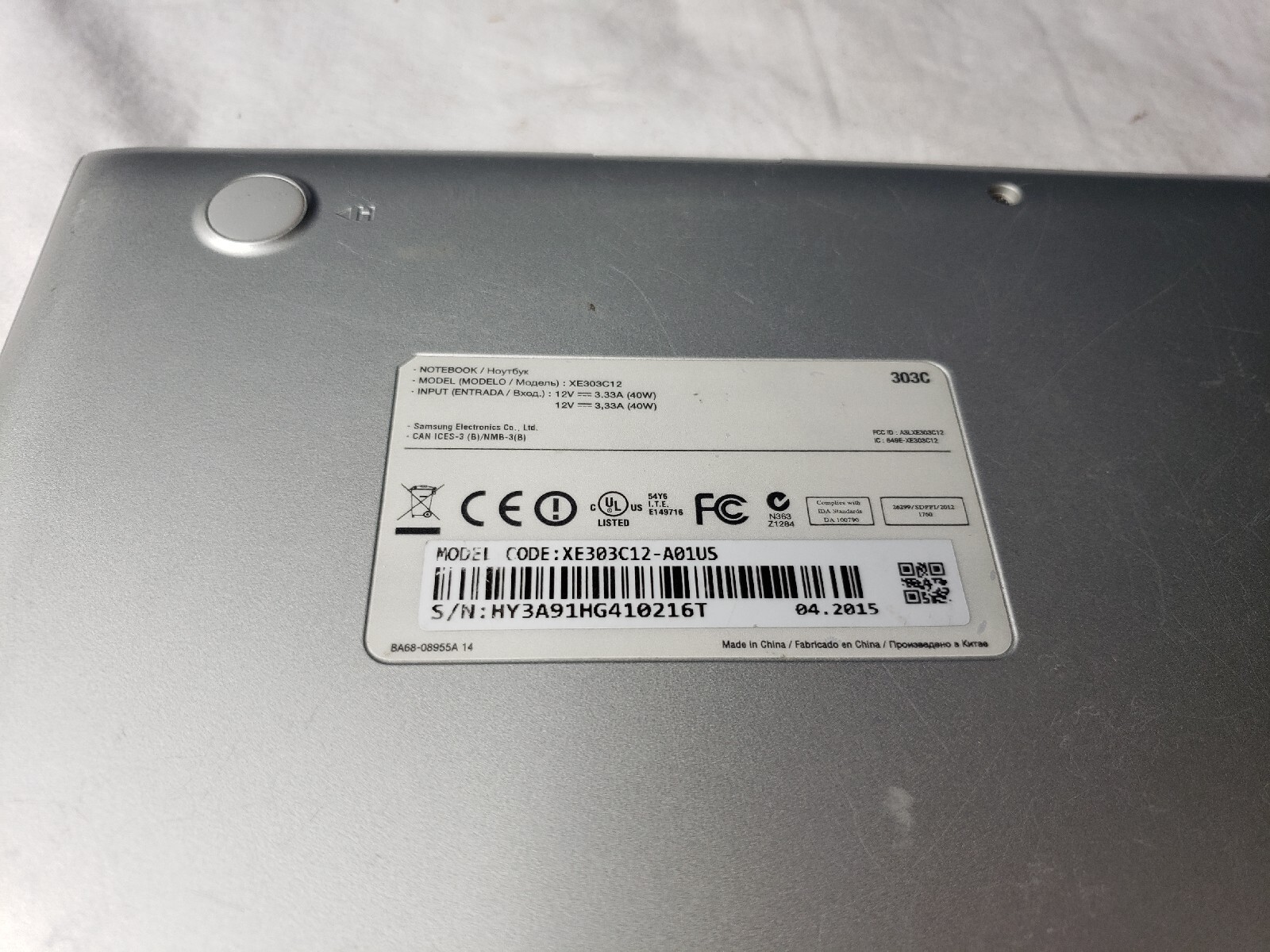 Samsung Chromebook XE303C12 FOR PARTS