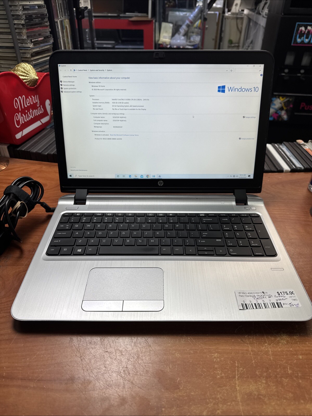 HP ProBook 450 G3 Intel Core i5-6200U @ 2.30 4GB 500GB HDD Win10 PARTS/REPAIR