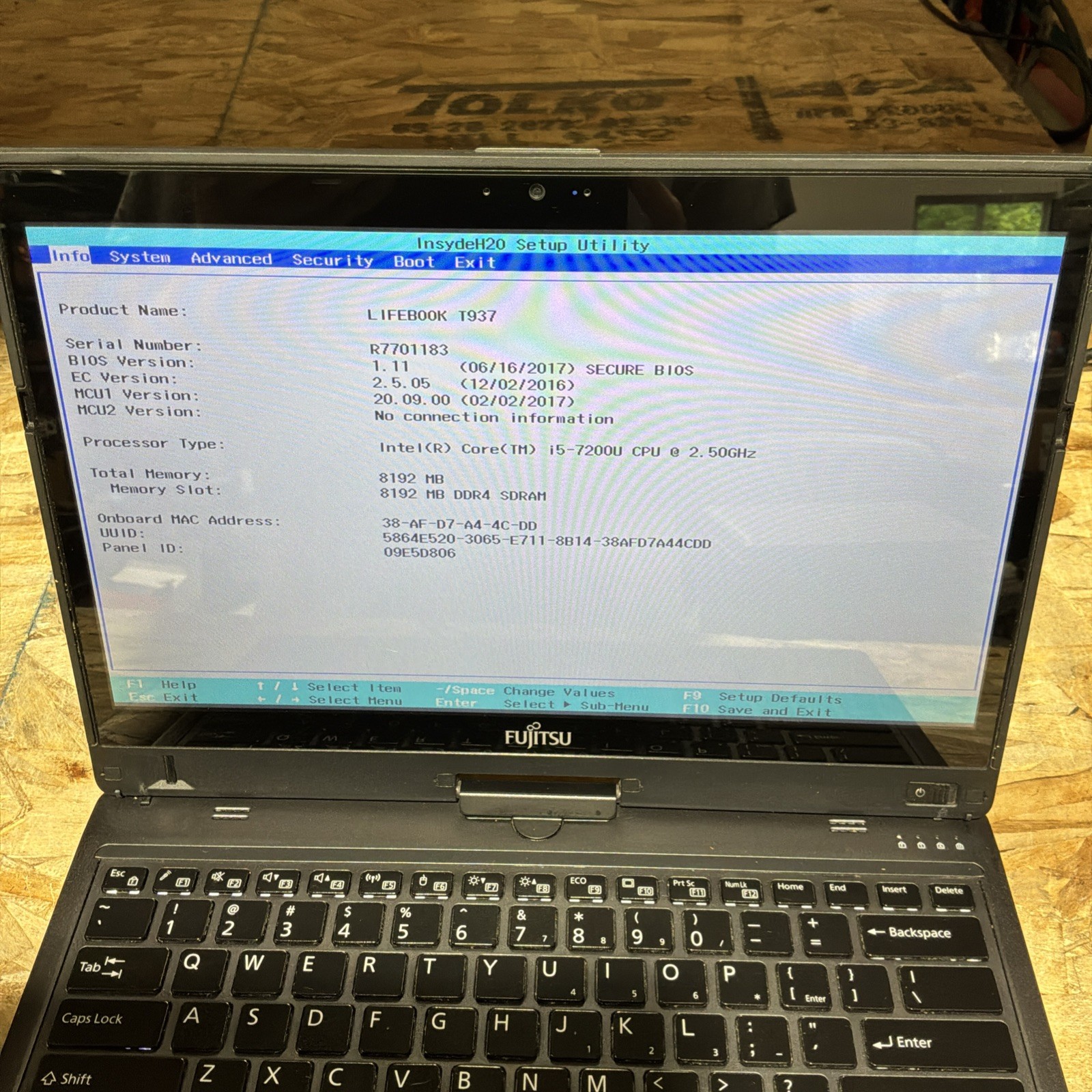 Fujitsu Lifebook T937 i5-7200U 2.5GHz 8GB RAM 128GB SSD Win 11 Pro Touch C488