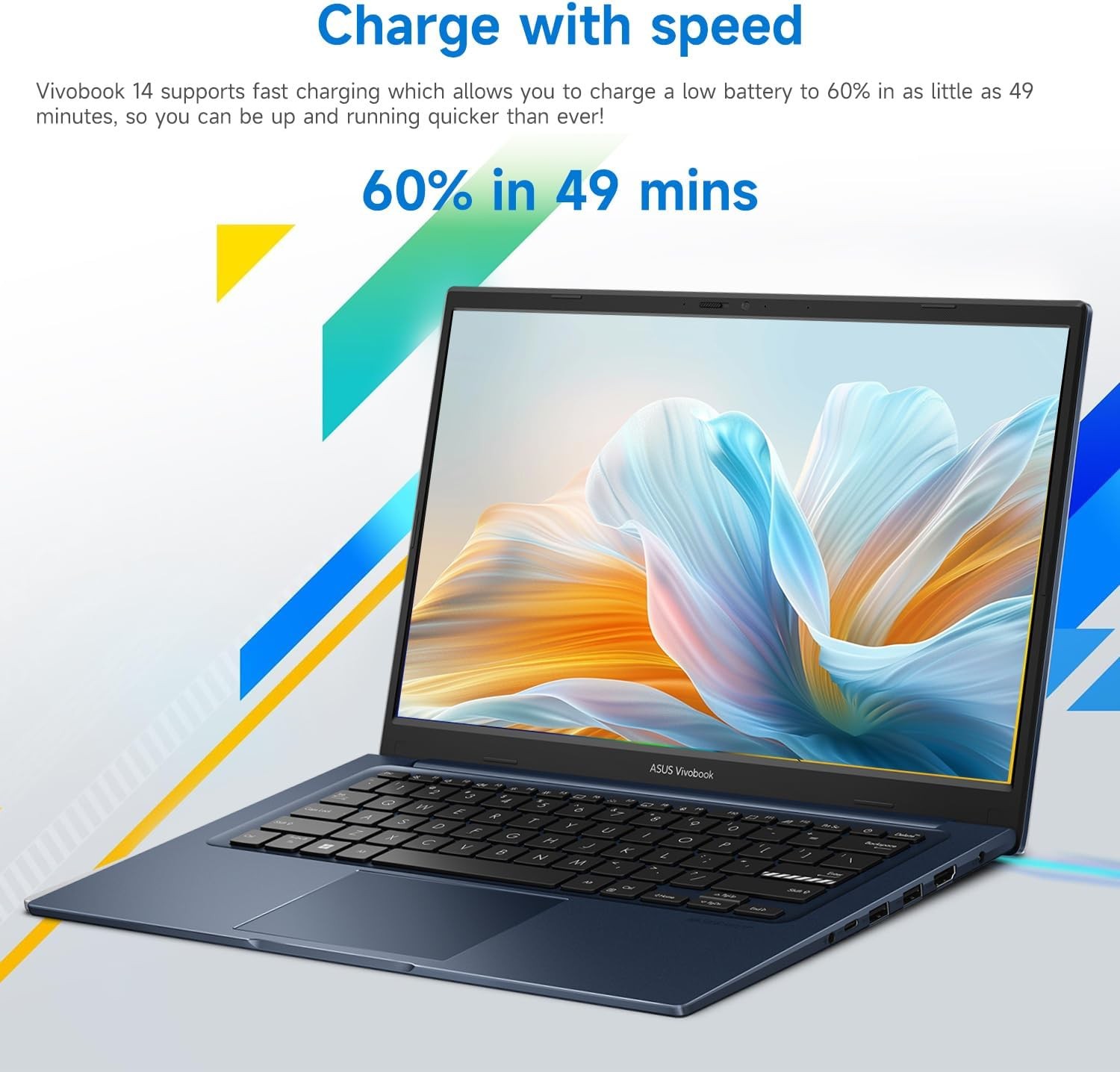 ASUS Vivobook 14 Laptop i5-1334U 12GB RAM 256GB SSD Quiet Blue