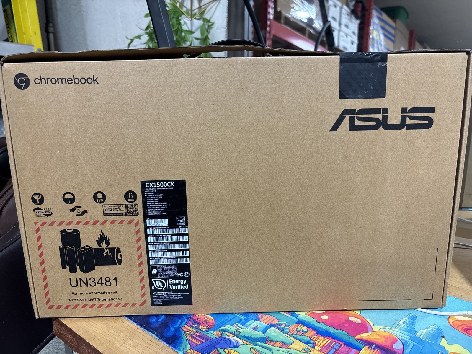 ASUS Chromebook CX1500CK 15.6″ FHD 1.1GHz Celeron N4500 4GB RAM 64GB eMMC