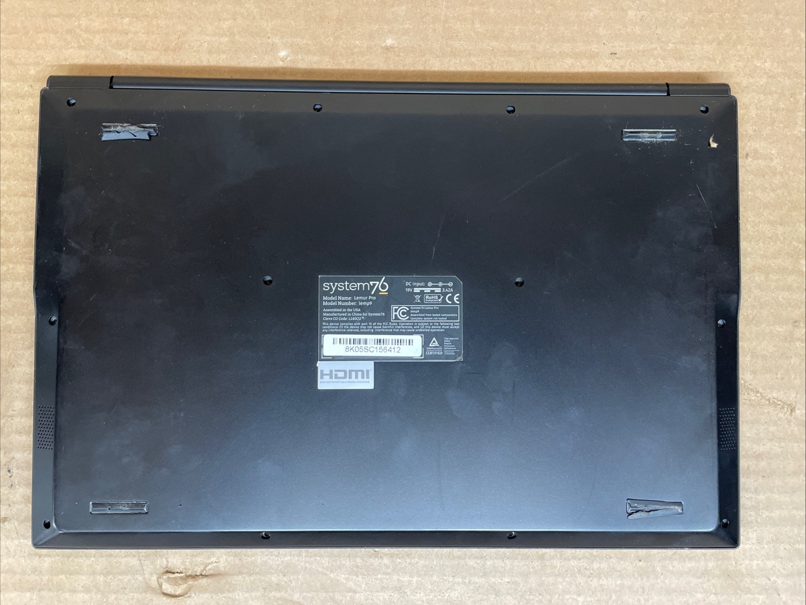 System76 Lemur Pro Lemp9, NO POWER, NO RAM, NO STORAGE, Linux Laptop | FOR PARTS