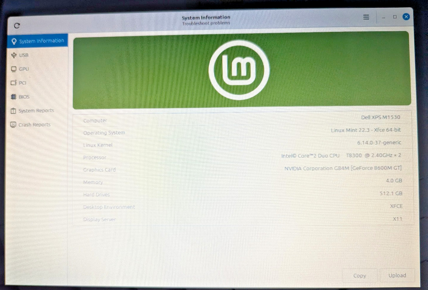 DELL XPS M1530 Laptop Intel(R) Core 2 Duo CPU, 4GB, SSD, Working