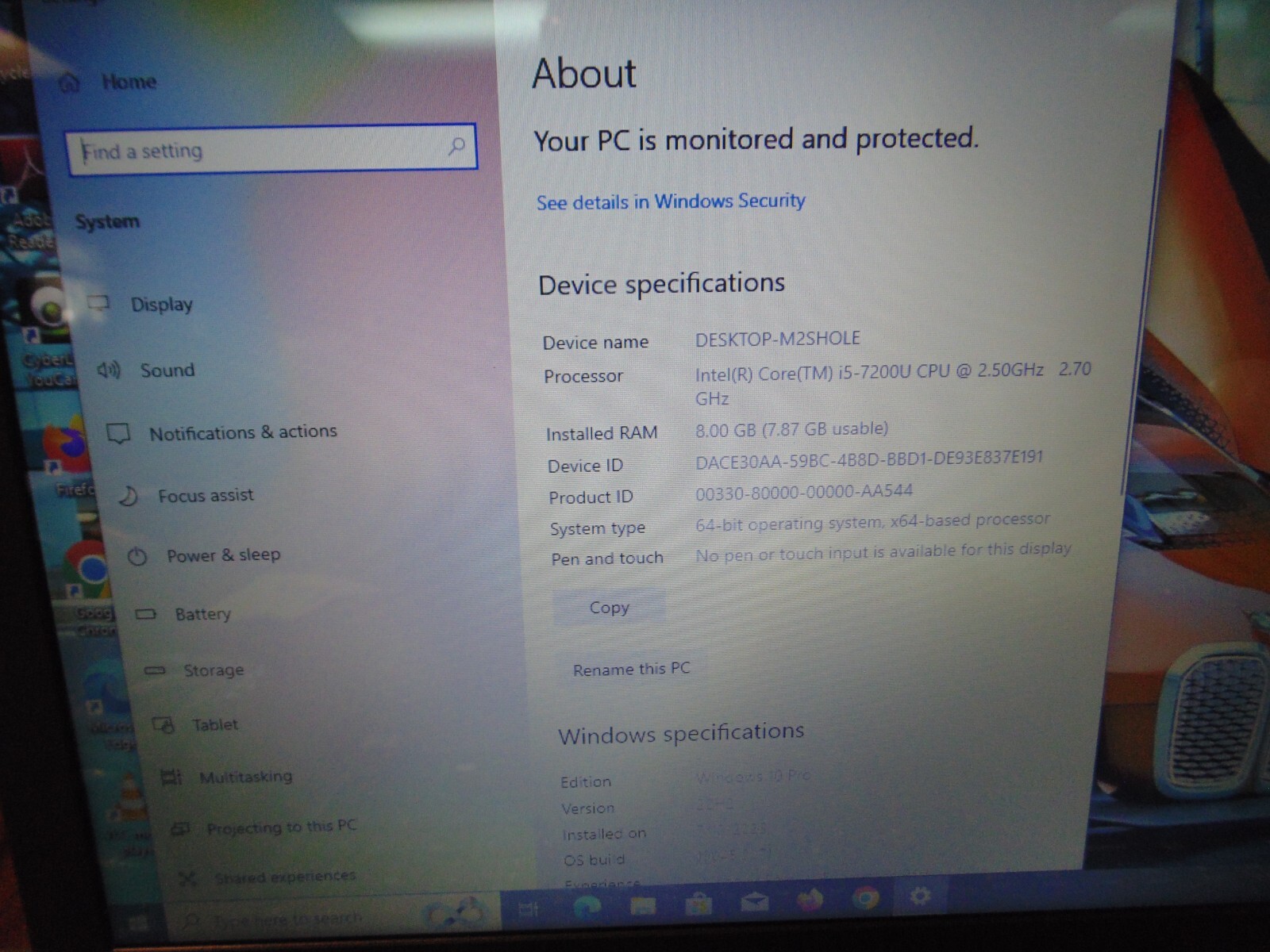 ACER ASPIRE E5 – 575 2.50GHz i5 7200U 8GB 128GB SSD #7732