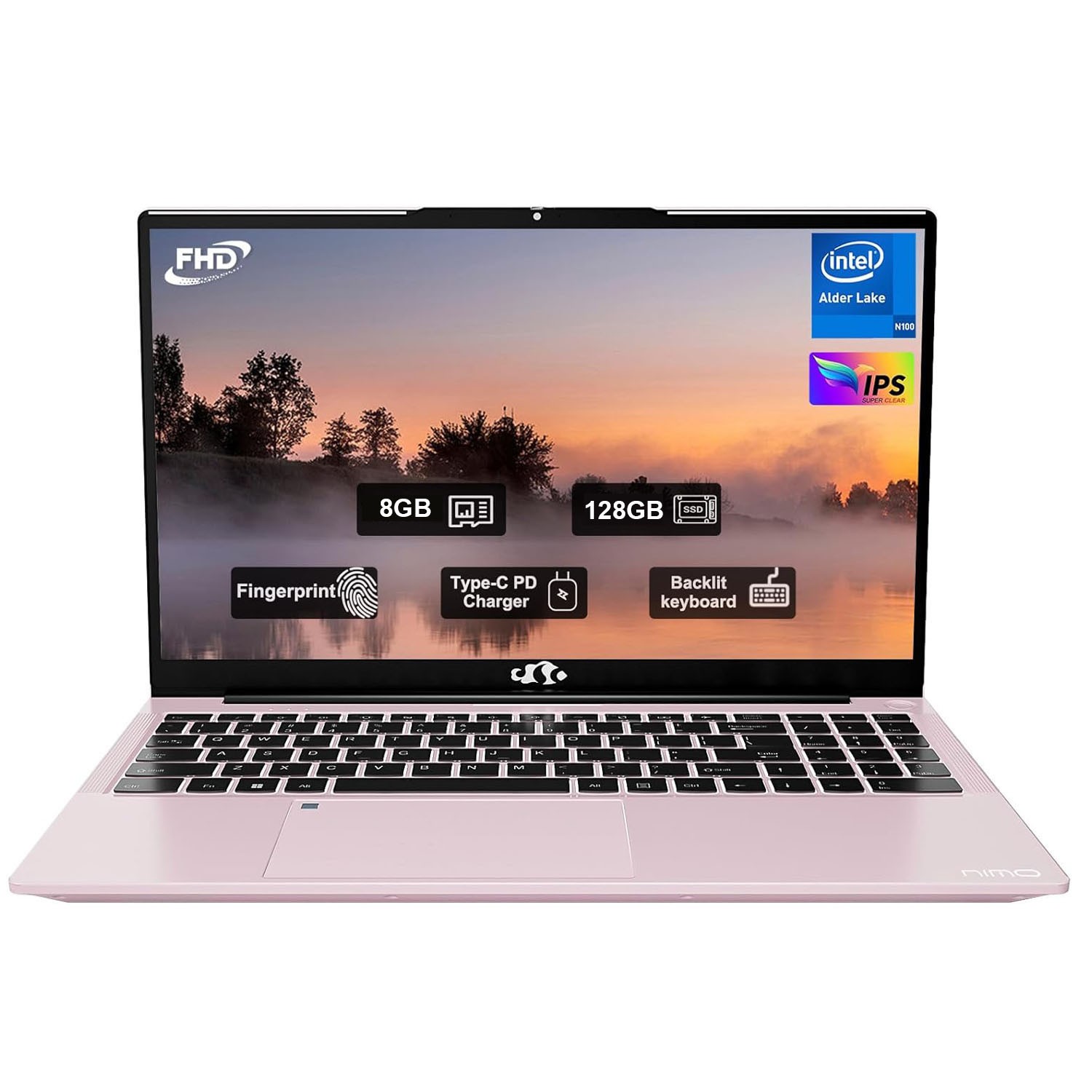 NIMO 15.6″ Laptop Intel Pentium 4 Cores N100 Computer 8GB RAM 128GB SSD WiFi 6