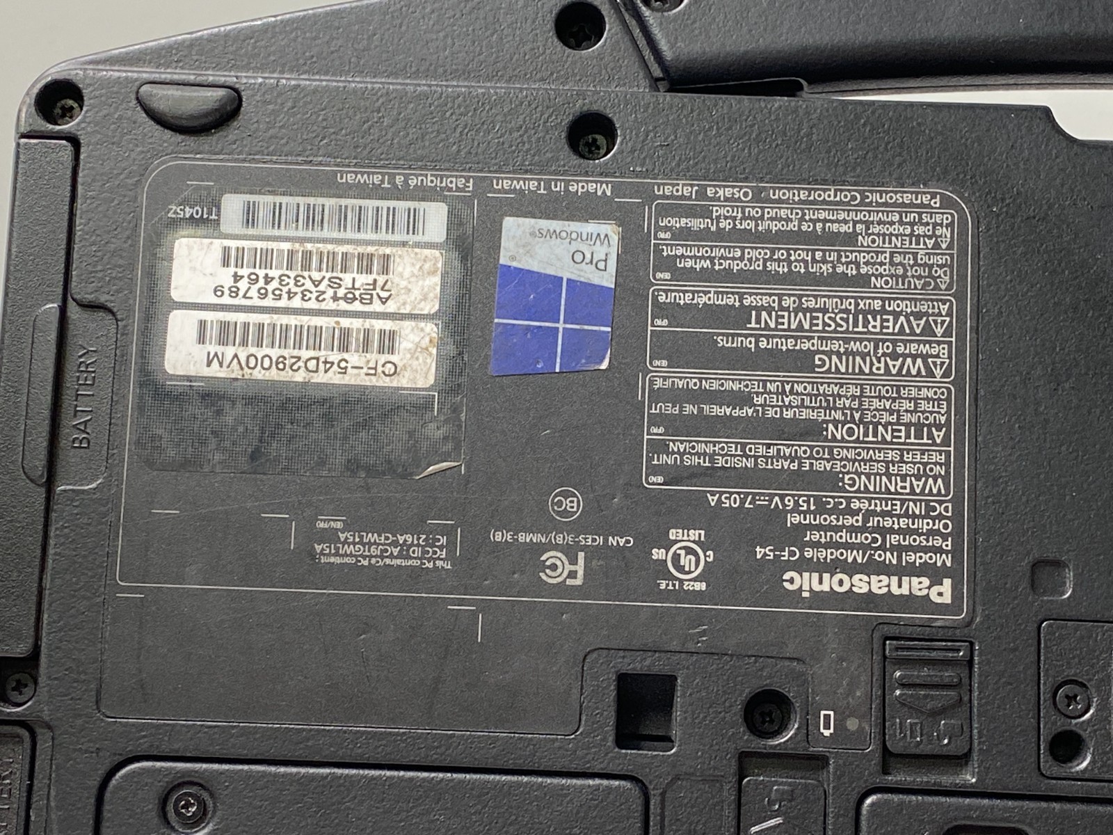 Panasonic CF-54 MK2 i5 6300u 16GB DDR3 500GB SSD W11P, 65% Battery w/Charger