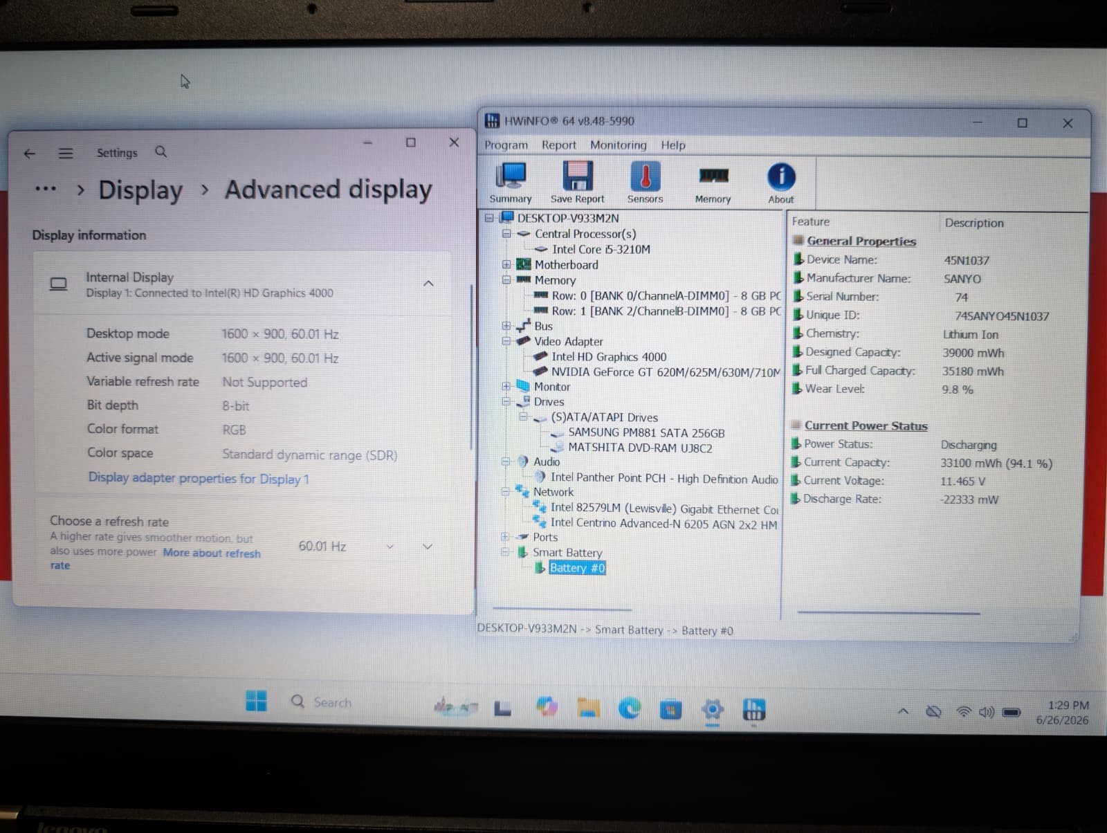 Lenovo ThinkPad T430s | i5 3rd 16GB RAM 256GB SSD | HD+ Backlit NVIDIA DVD-RW