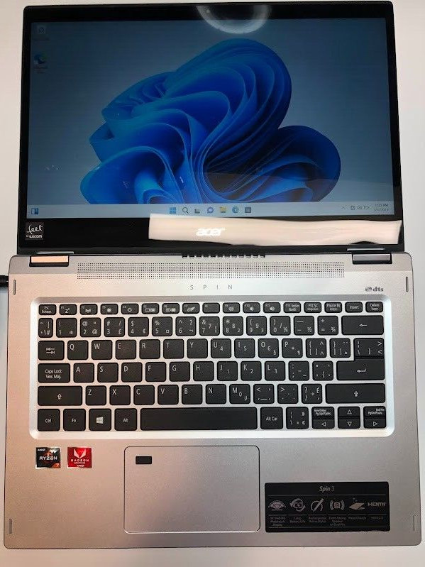 Acer Spin 3 – Ryzen 7 3rd gen – 8GB RAM – 256GB SSD – Convertible Touch Laptop