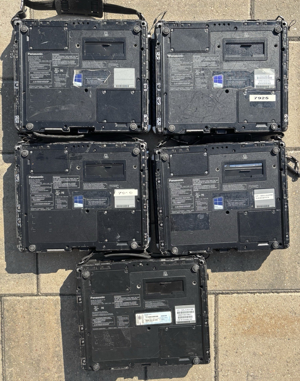 Lot of 5 Panasonic Toughbook CF-19 Parts Unit AS IS Boots to Bios No Caddy