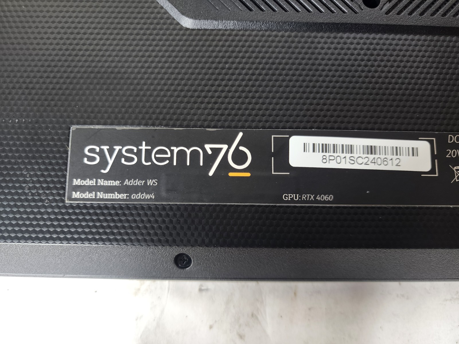 System76 Adder WS Laptop 64GB RAM 1tb Nvme Ssd Geforce Rtx 4060