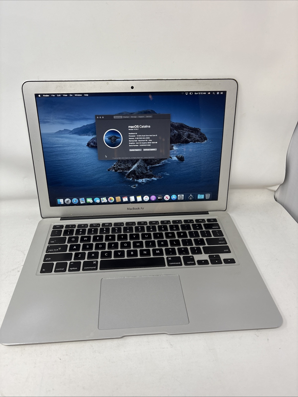 2015 Apple MacBook Air 13.3″ i5 1.6GHz 8GB RAM 128GB SSD NOCHARGER INCLUDED
