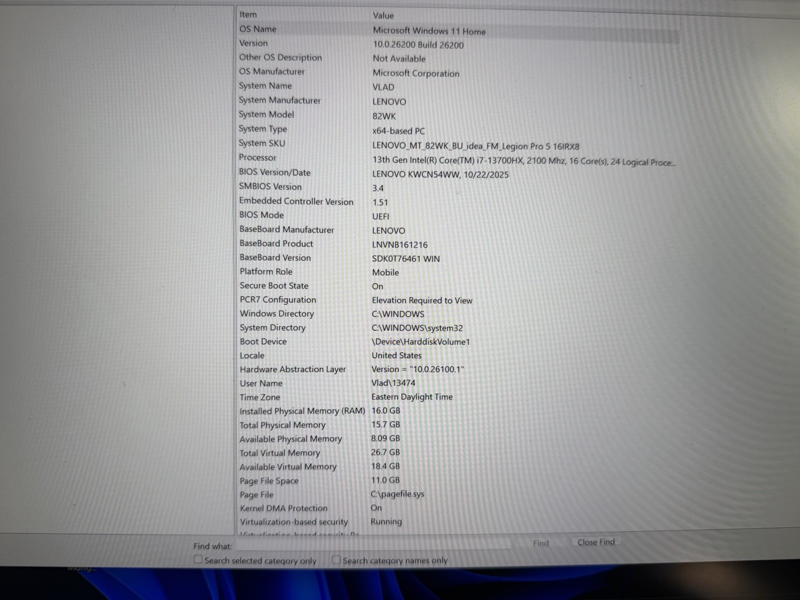 Lenovo Legion Pro 5 16IRX8 4060 16gb Ram Intel I7 13th Gen 1.5TB SSD