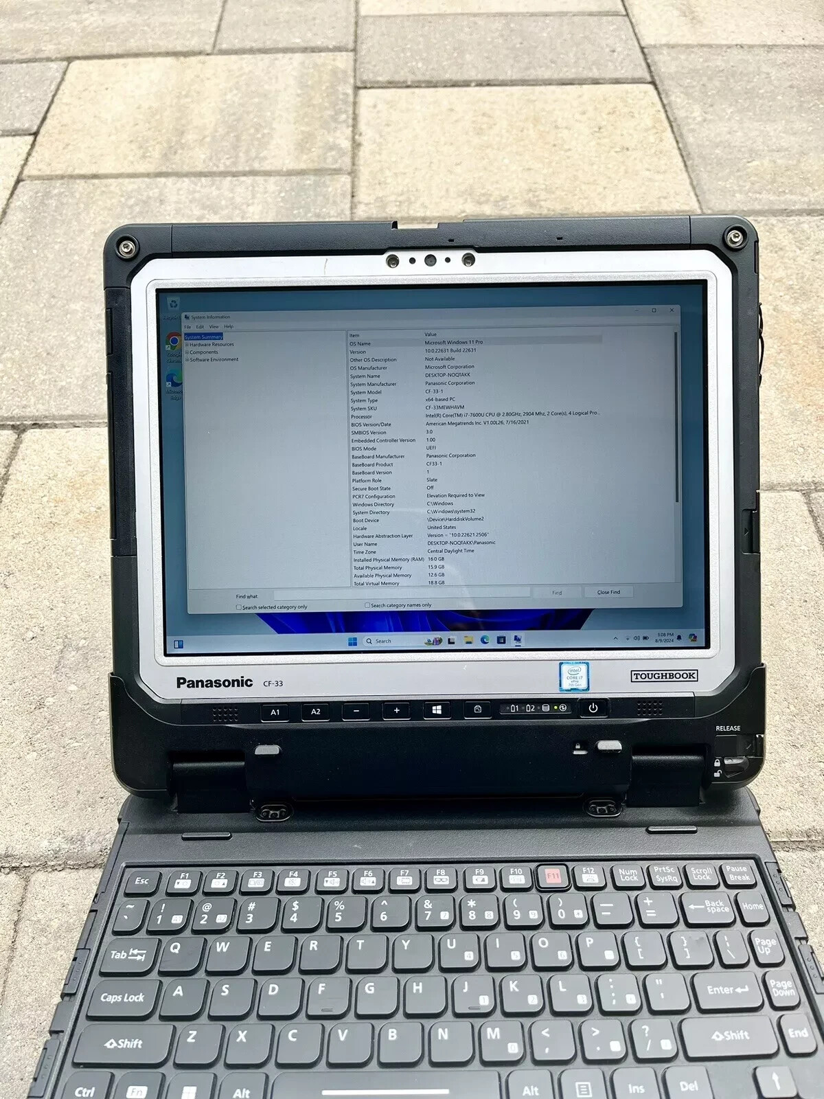 Panasonic Toughbook CF-33 2.80GHz Win 11 Core i7-7600U 16GB RAM 512GB SSD