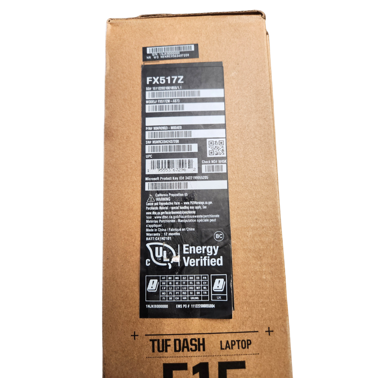 ASUS TUF Dash 15 15.6 FHD 144Hz i7-12650H 16GB RAM 512GB SSD RTX 3060 Win11 Home