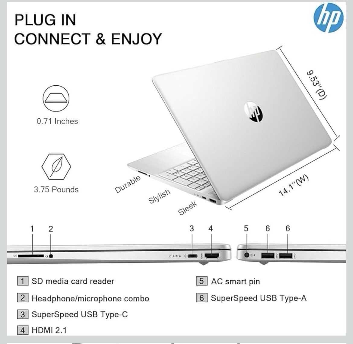 HP Touchscreen Laptop 2025 Flagship 15.6″ HD, Lifetime Office 2024, 32GB RAM,