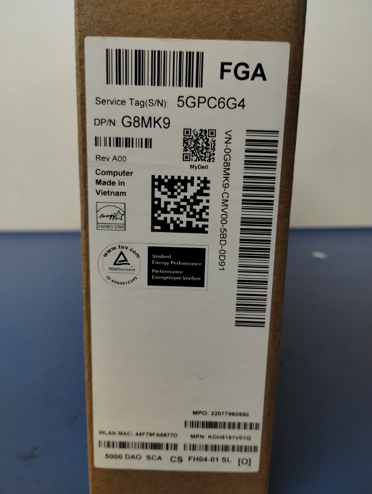 DELL 15 DC15255 G8MK9, AMD Ryzen 7 7730U, 2.00 GHz, 16 GB RAM, 512 GB NVMe SSD