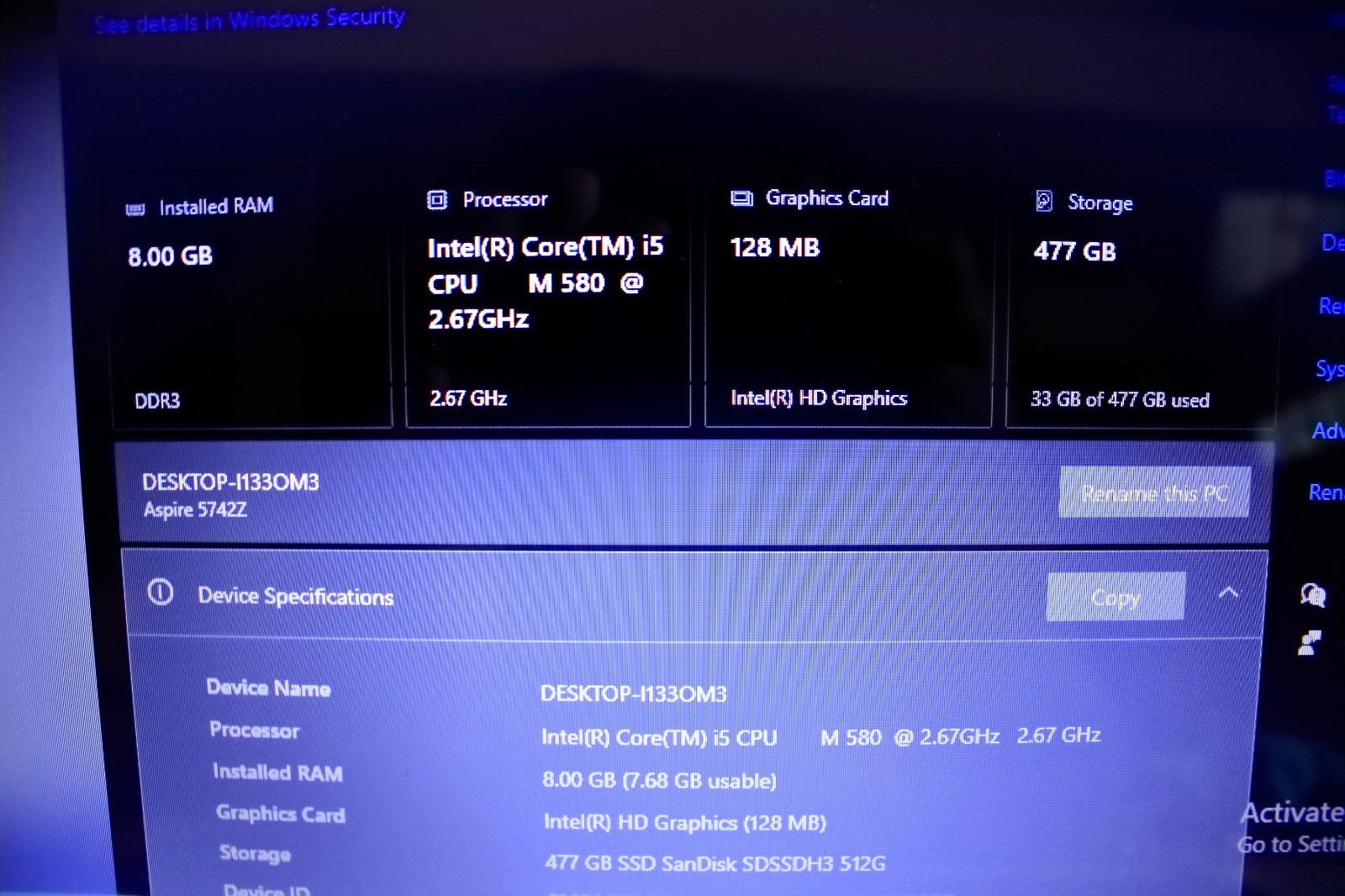 Acer Aspire 5742 (Core i5-580M, 512GB SSD, 8GB RAM, Win10) (Read Desc, See Pics)
