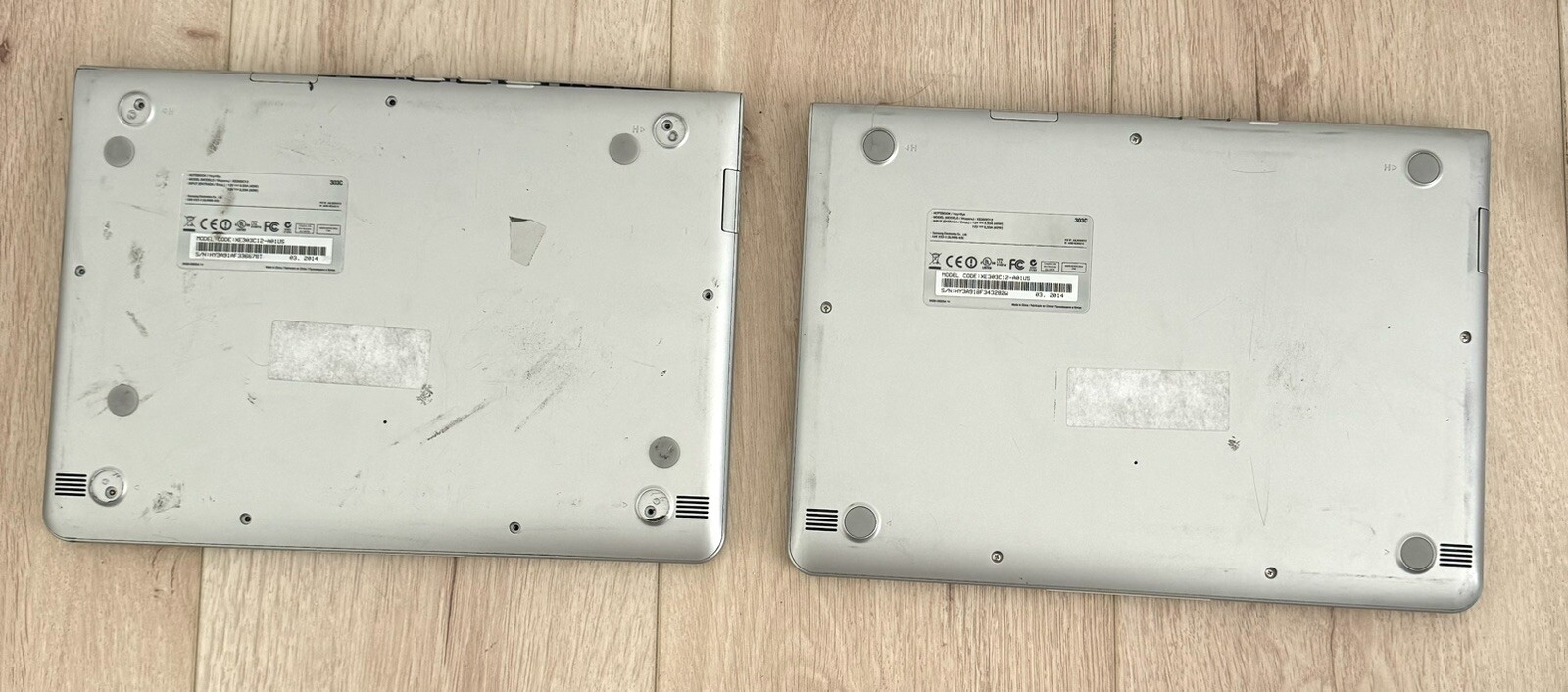 Samsung Chromebook XE303C12 Silver 11.6″ Wi-Fi Laptop For Parts Lot Of 2Untested