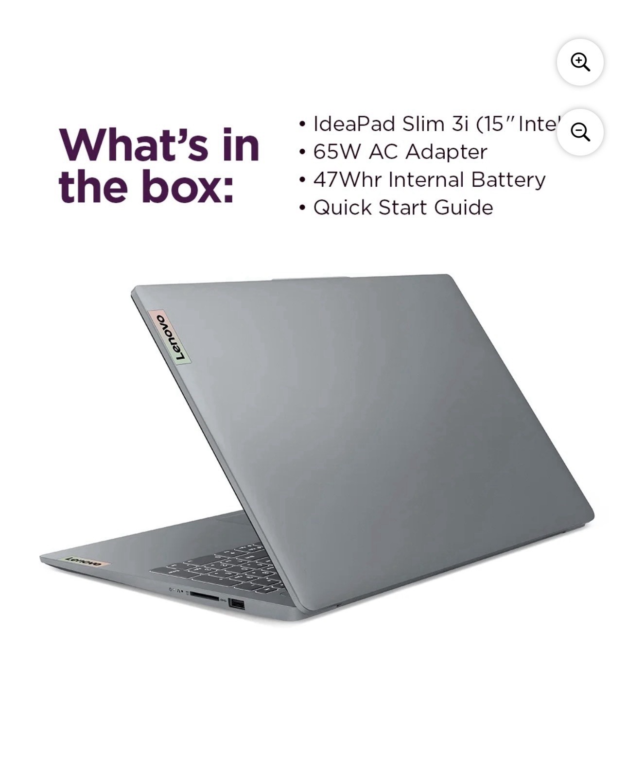 Lenovo IdeaPad Slim 3i 15.6″ FHD Laptop, Intel Processor N100, 4GB DDR5 RAM, 128