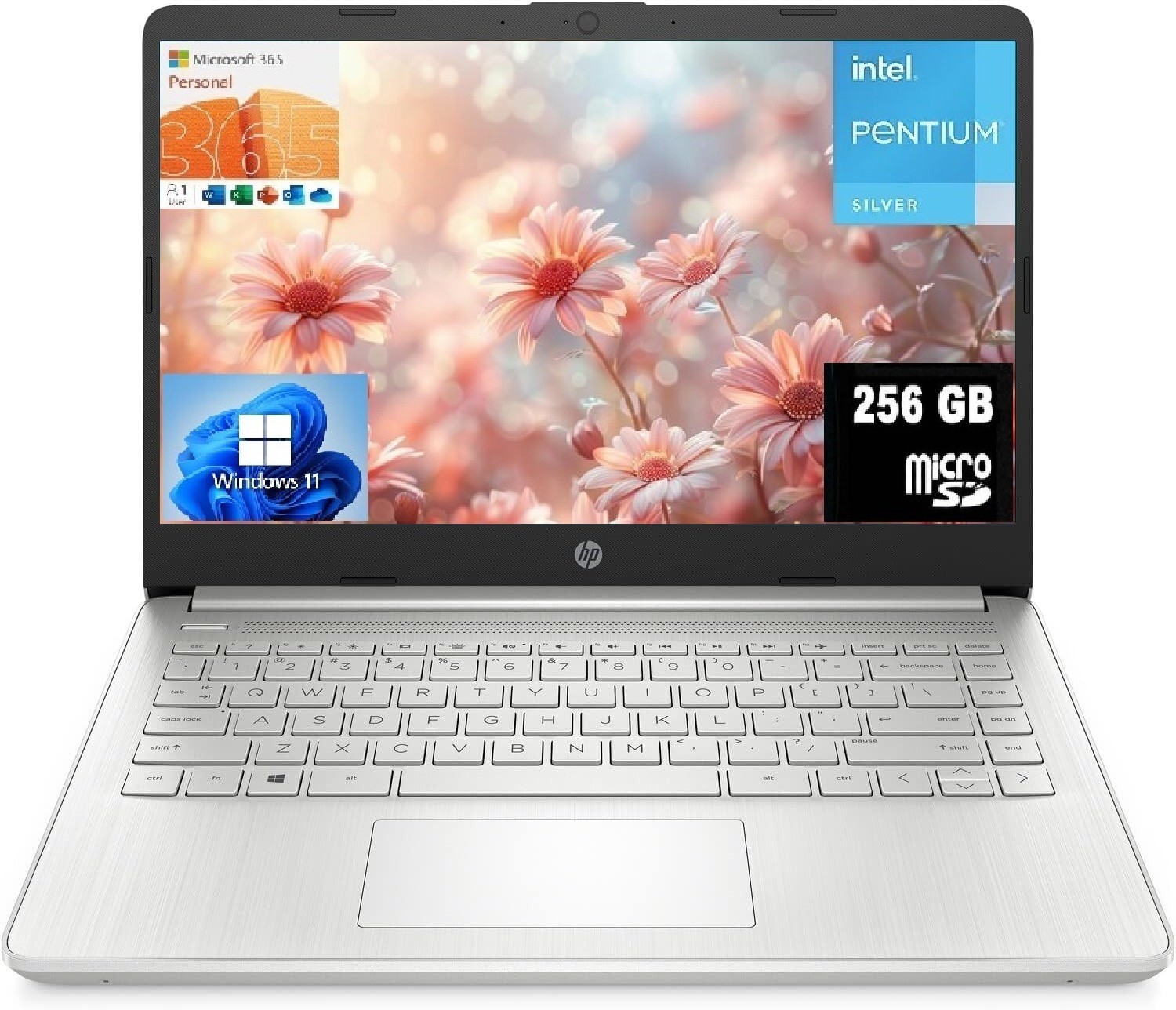 HP 14″ HD Laptop, Intel 4-Core N5030, 8GB RAM 320GB (64+256), Win 11 Office 365