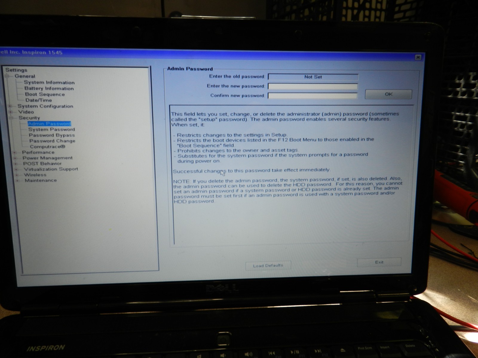 Dell Inspiron 1545 Core2 Duo P8700 @2.53ghz/4gb/No HDD w/charger – needs battery