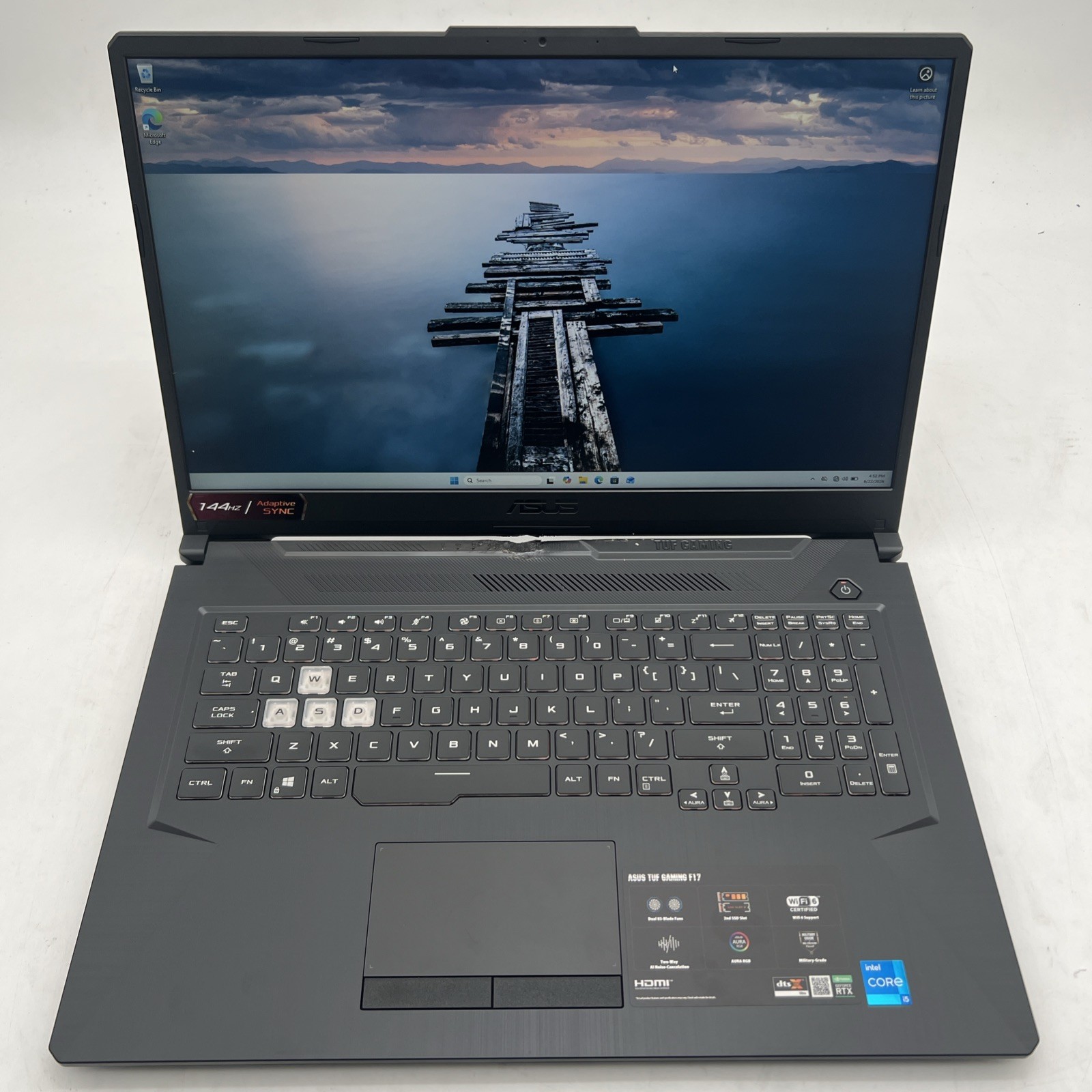 Asus TUF Gaming F17 I5 11260H 2.6GHz 8GB RAM 3050TI 512GB SSD Win11P READ