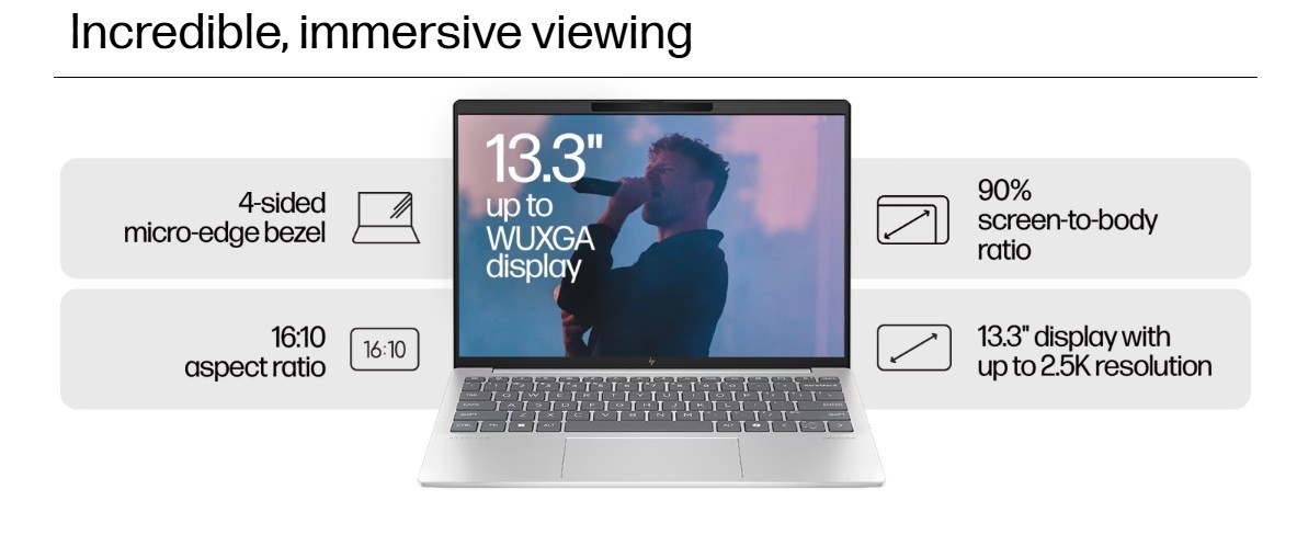 HP Pavilion 13z-bg000 Laptop PC 16″ R7 8840U 16GB 1TB SSD Backlit Key W11