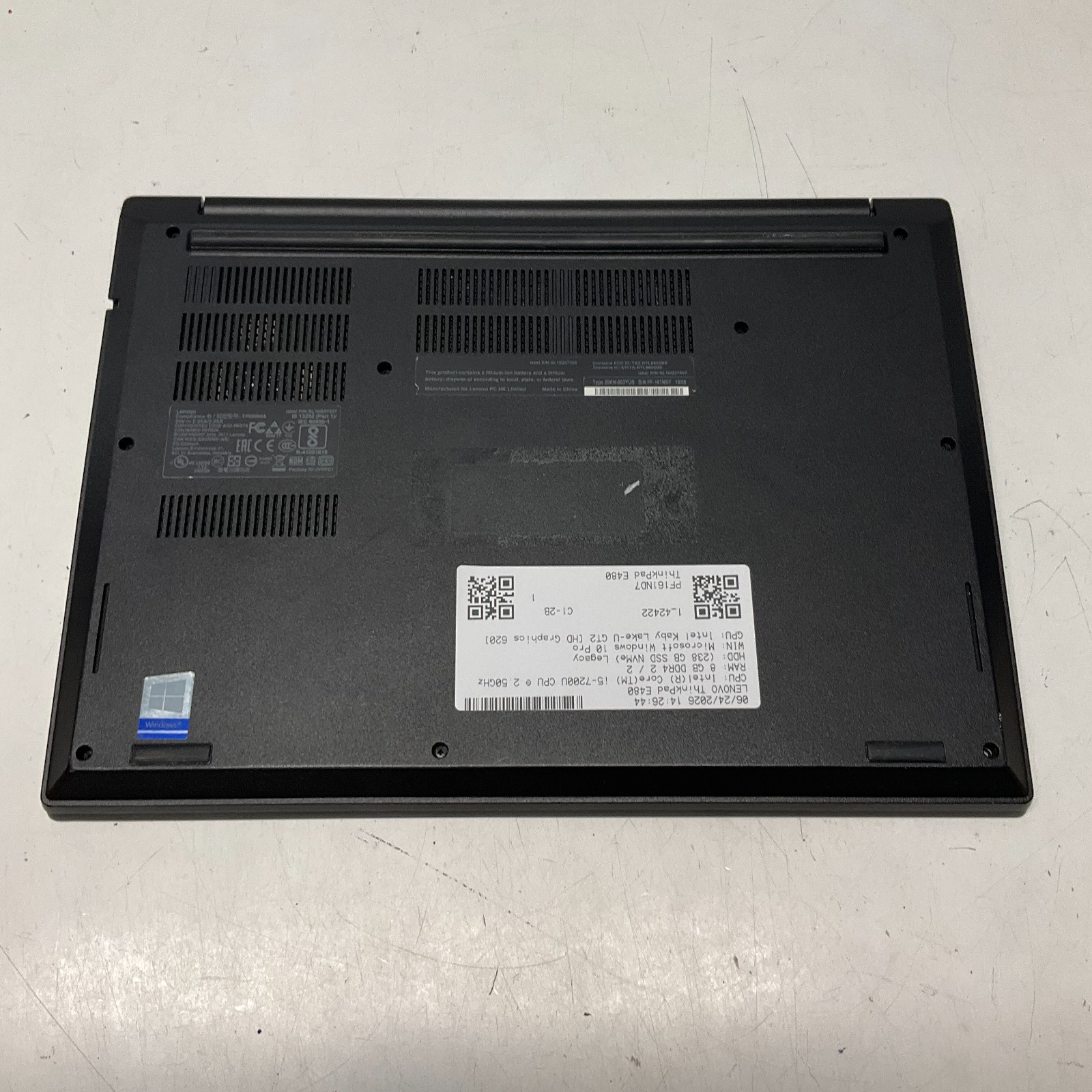 Lenovo ThinkPad E480 14″ Laptop Core i5-7200u 8GB RAM 256GB SSD Windows 10 Pro